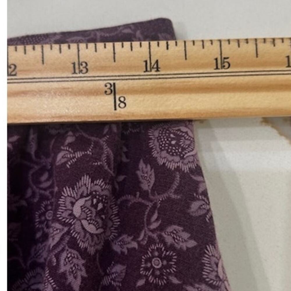 Gunnies Gunne Sax Vintage Skirt Floral Purple Ruffle Hem Prairie Cottagecore - Picture 12 of 13